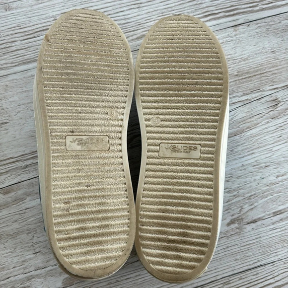 J/SLIDES Metallic Blue Canvas Platform Sneakers 9 - Picture 7 of 8